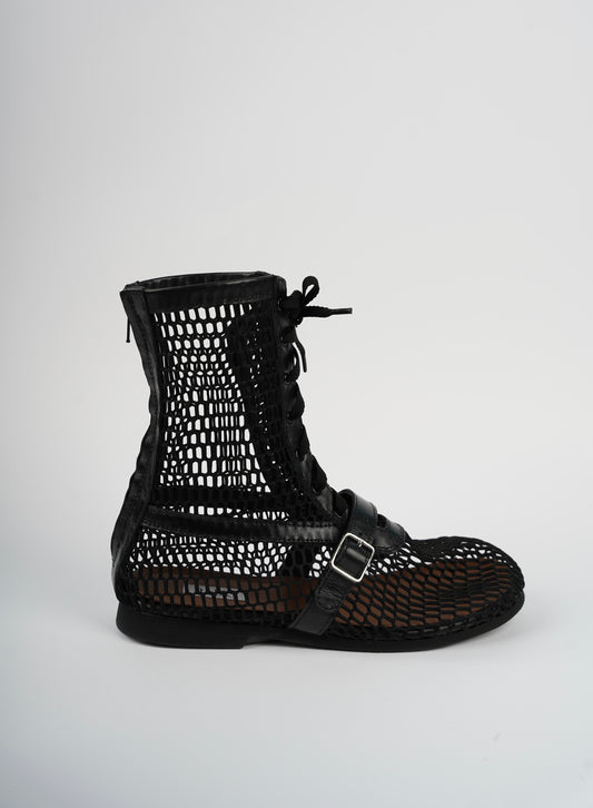 FISHNET HIGH BALLET BOOTS