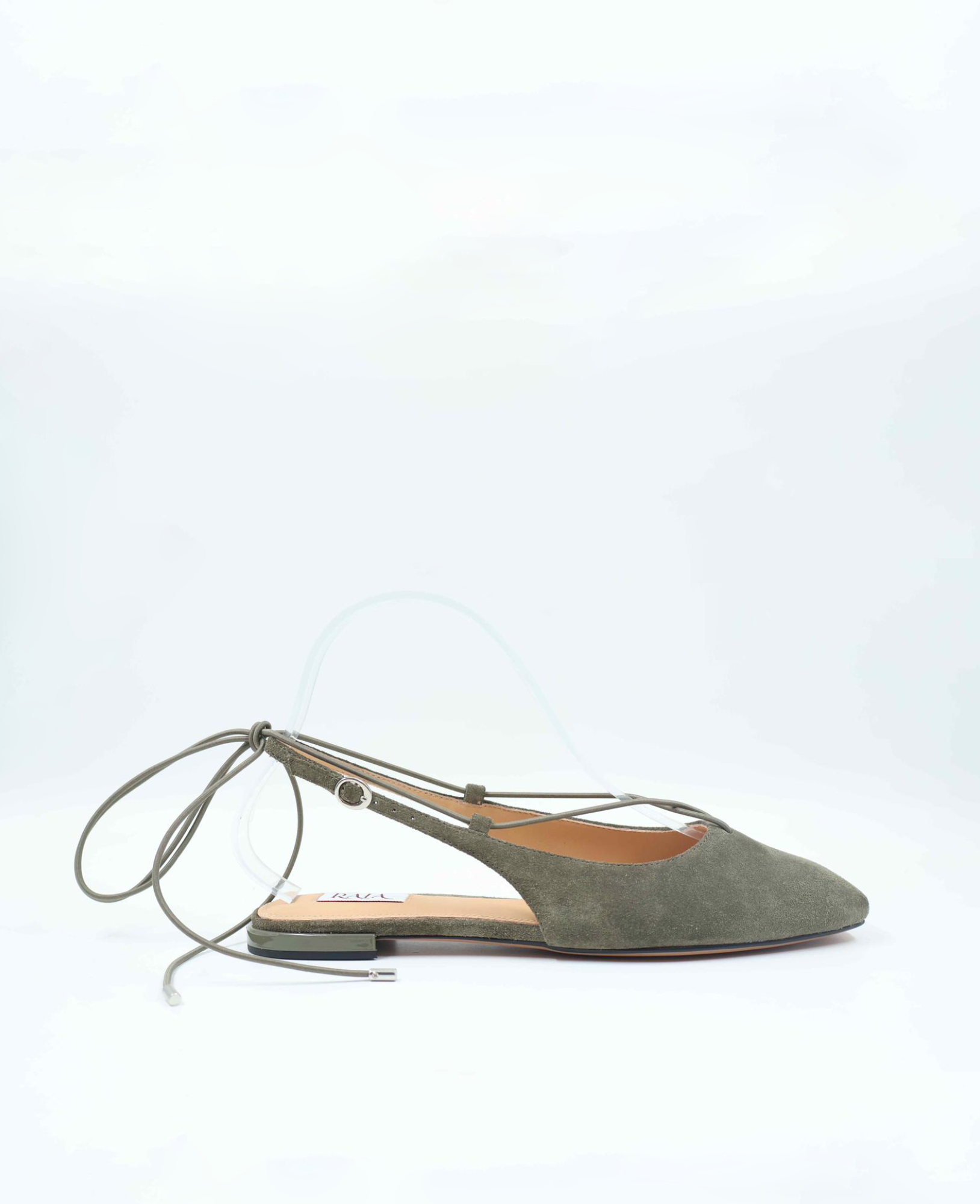 Solea — Olive Suede Lace Up Flat
