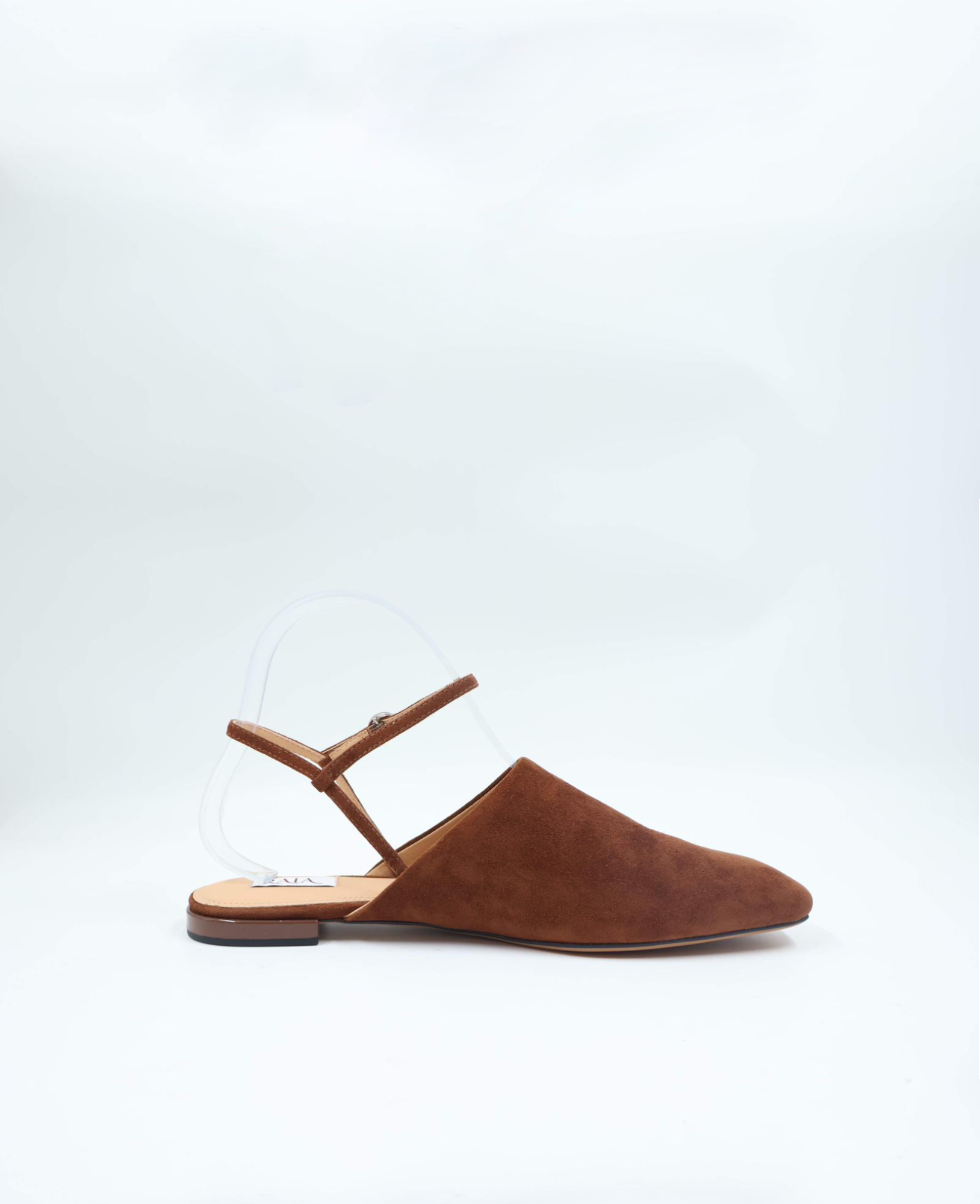 Cognac — Suede Slingback Flat