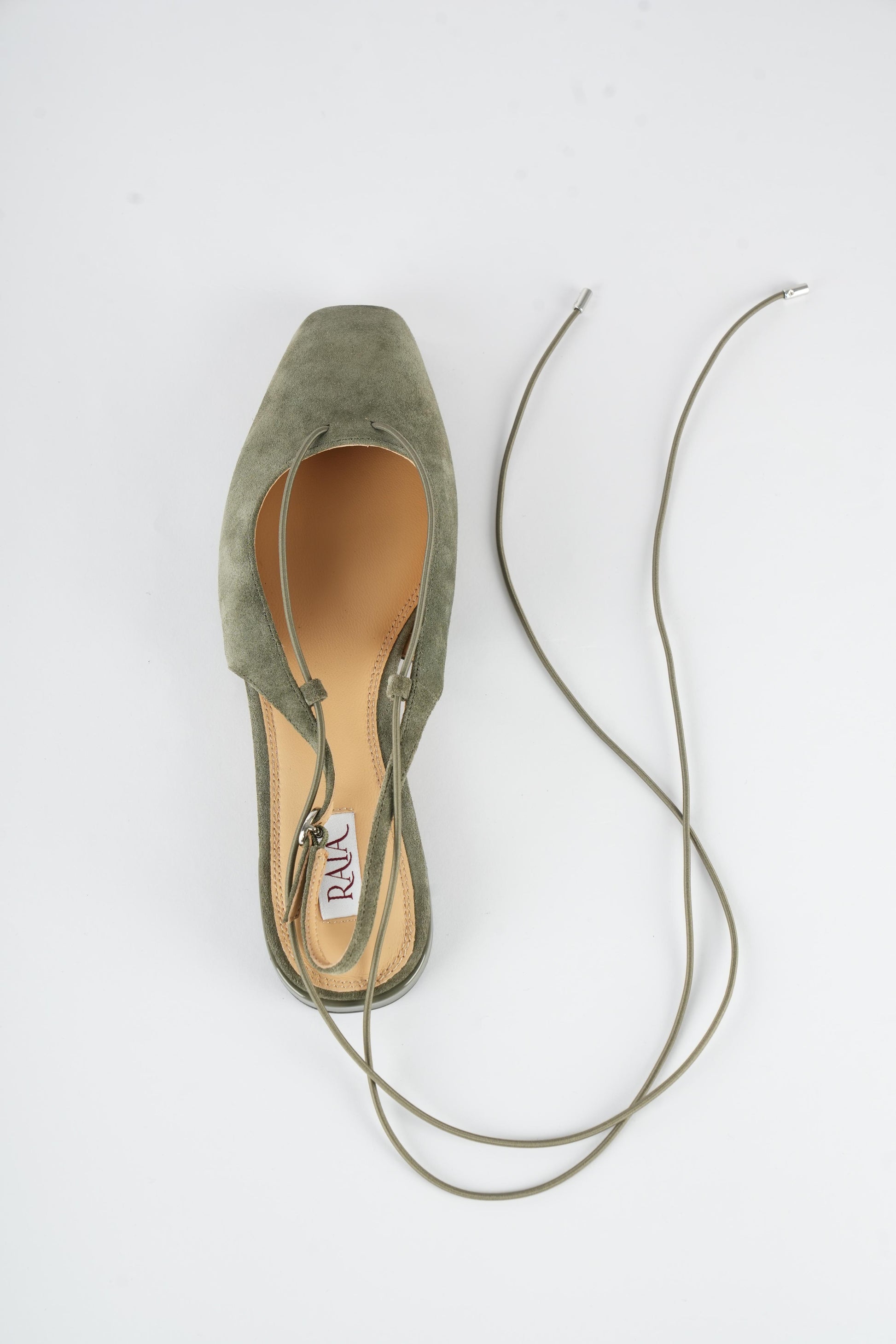 Solea — Olive Suede Lace Up Flat