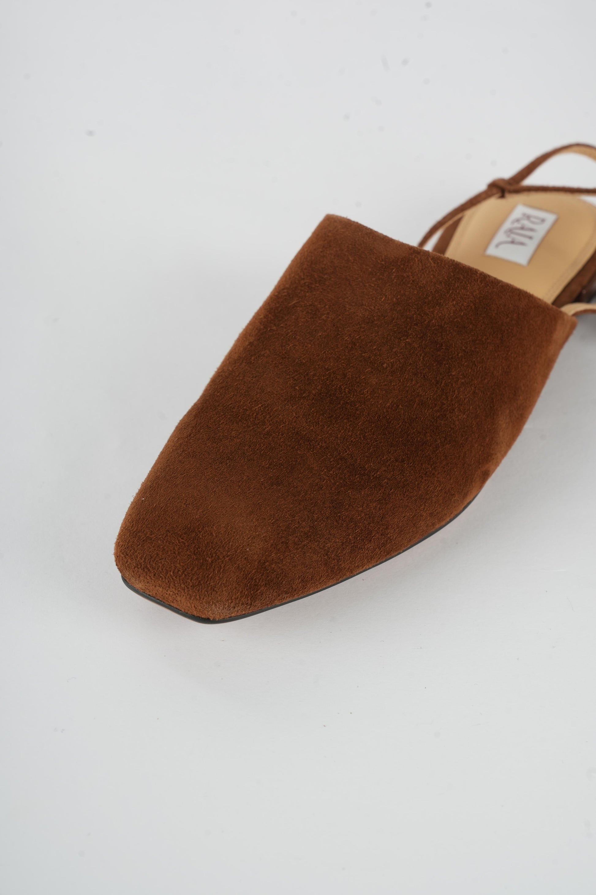 Cognac — Suede Slingback Flat