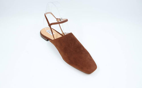 Cognac — Suede Slingback Flat
