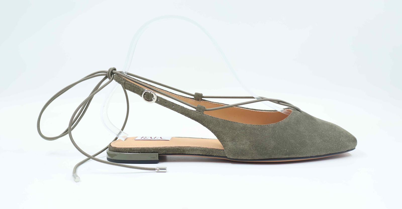 Solea — Olive Suede Lace Up Flat